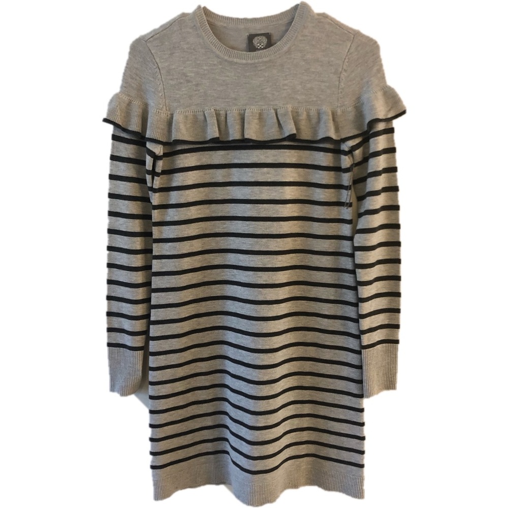 Vince Camuto NWOT striped ruffle sweater dress xs